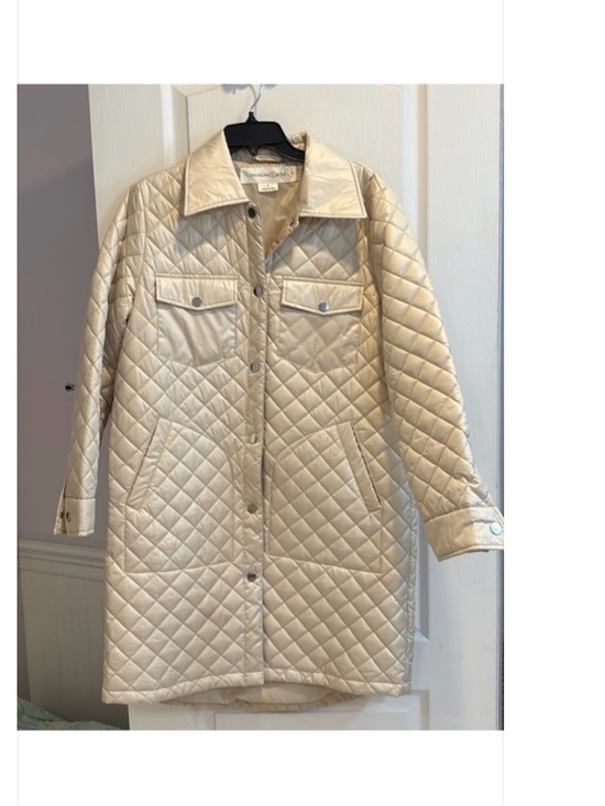 Treasure & Bond Jackets & Blazers - TREASURE & BOND • Beautiful Quilted Cream Off-White Button-Front Car Coat